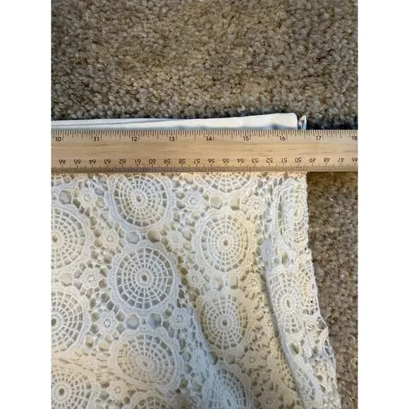 Banana Republic Womens Lace Overlay Pencil Skirt Taupe Size 10 Zip E156 - Picture 7 of 9